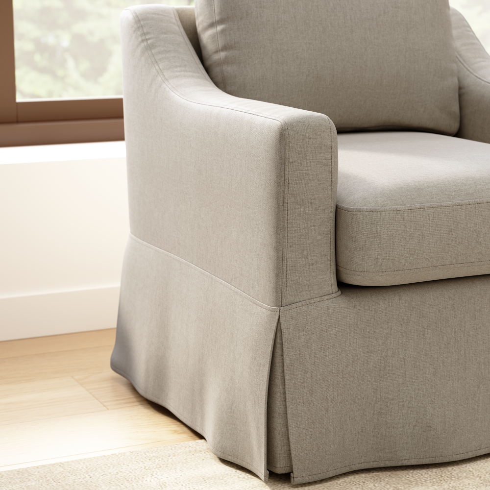 Shop Bush Home Harper Swivel Accent Chairs with Slipcovers - Set of 2, Image 05, HAR001SDB, #color_sand basketweave fabric