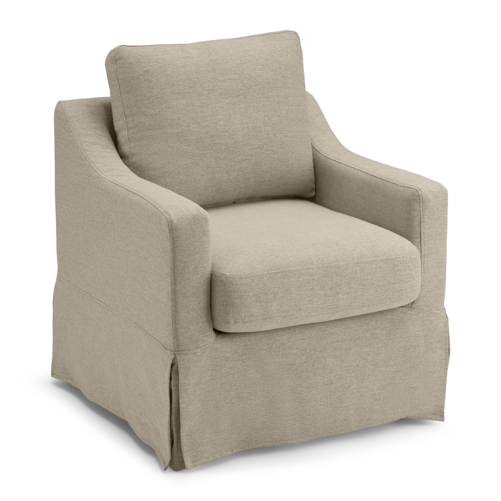 Shop Bush Home Harper Swivel Accent Chair with Slipcover, Image 01, HAR009SDB, #color_sand basketweave fabric