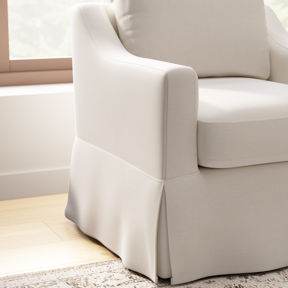 Shop Bush Home Harper Slipcover for Bush Home Harper Swivel Accent Chair, Image 05, HRKS01IYB-03, #color_ivory basketweave fabric