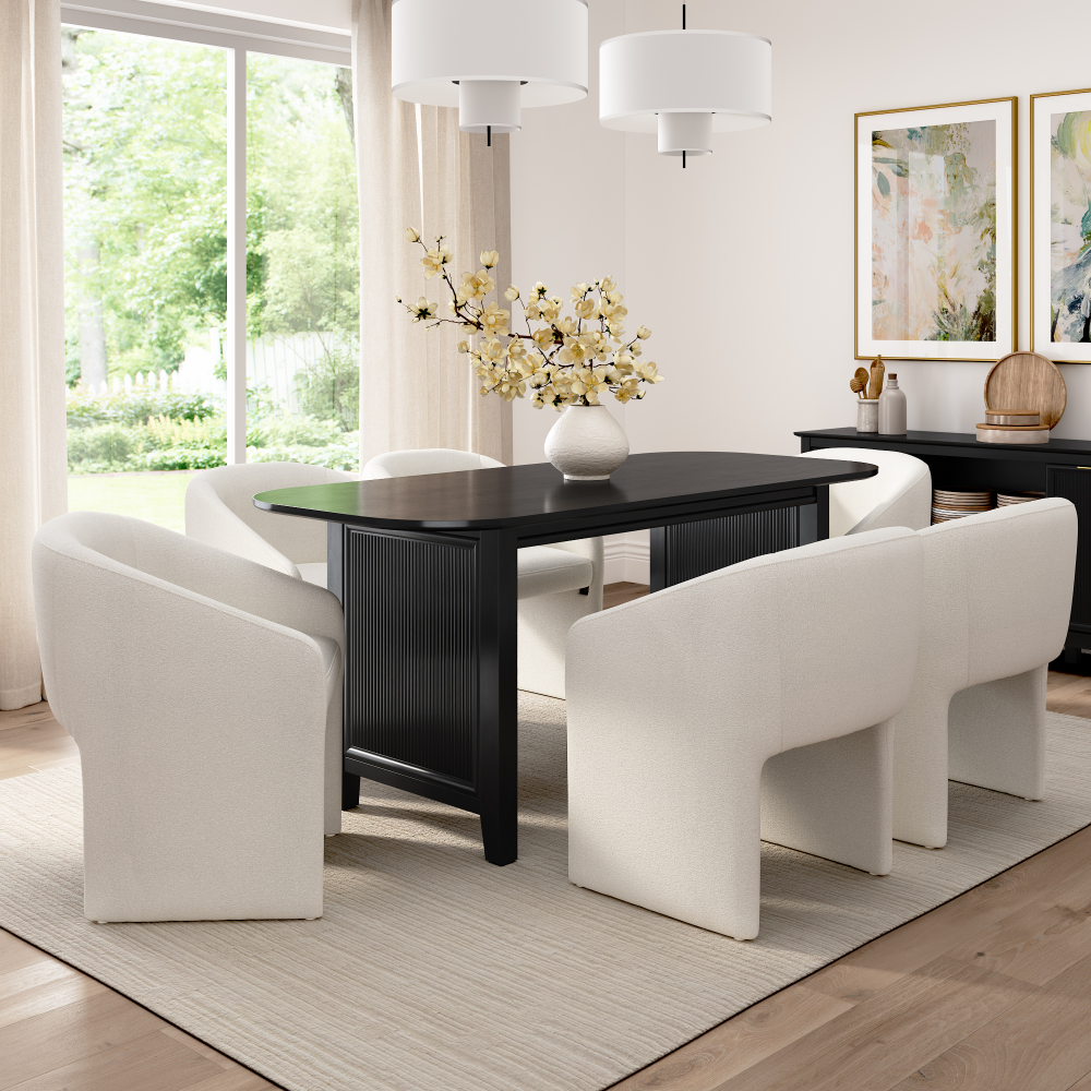 Shop Bush Home Camille 71W Fluted Base Dining Table, Image 04, CMT01OB-03, #color_onyx birch