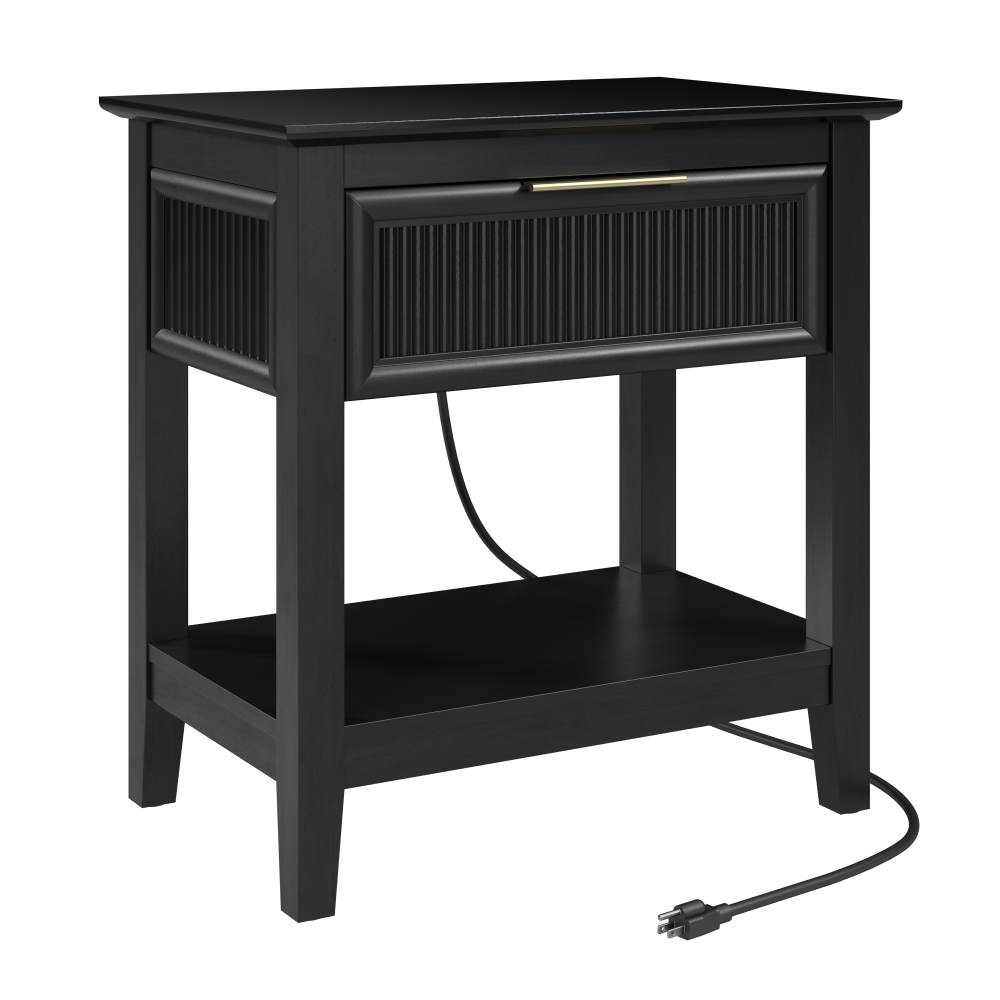 Shop Bush Home Camille Fluted Nightstand with Drawer, Image 01, CMT124OB-Z, #color_onyx birch