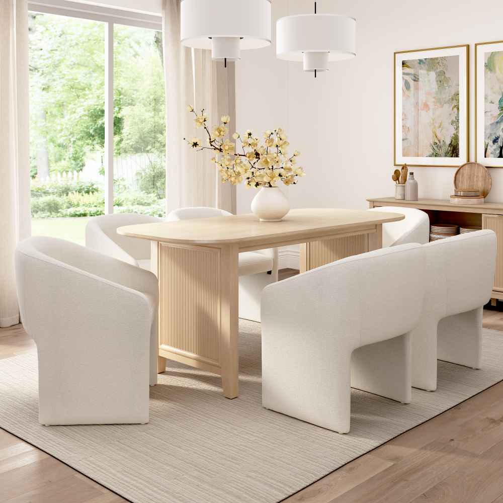 Shop Bush Home Camille 71W Fluted Base Dining Table, Image 04, CMT01NB-03, #color_natural birch