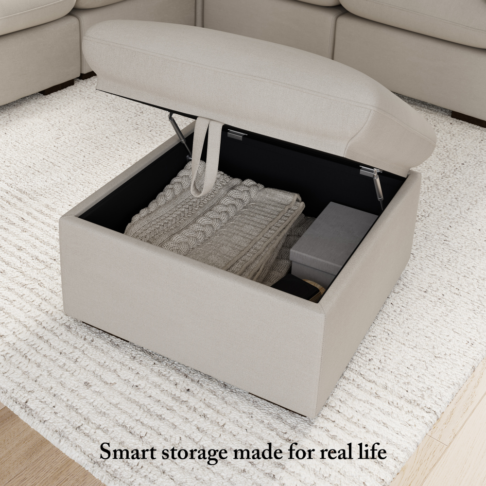 Shop Bush Home Sienna Modular 3-Seater Sectional with Storage Ottoman, Image 05, SNA011MTW, #color_mist taupe