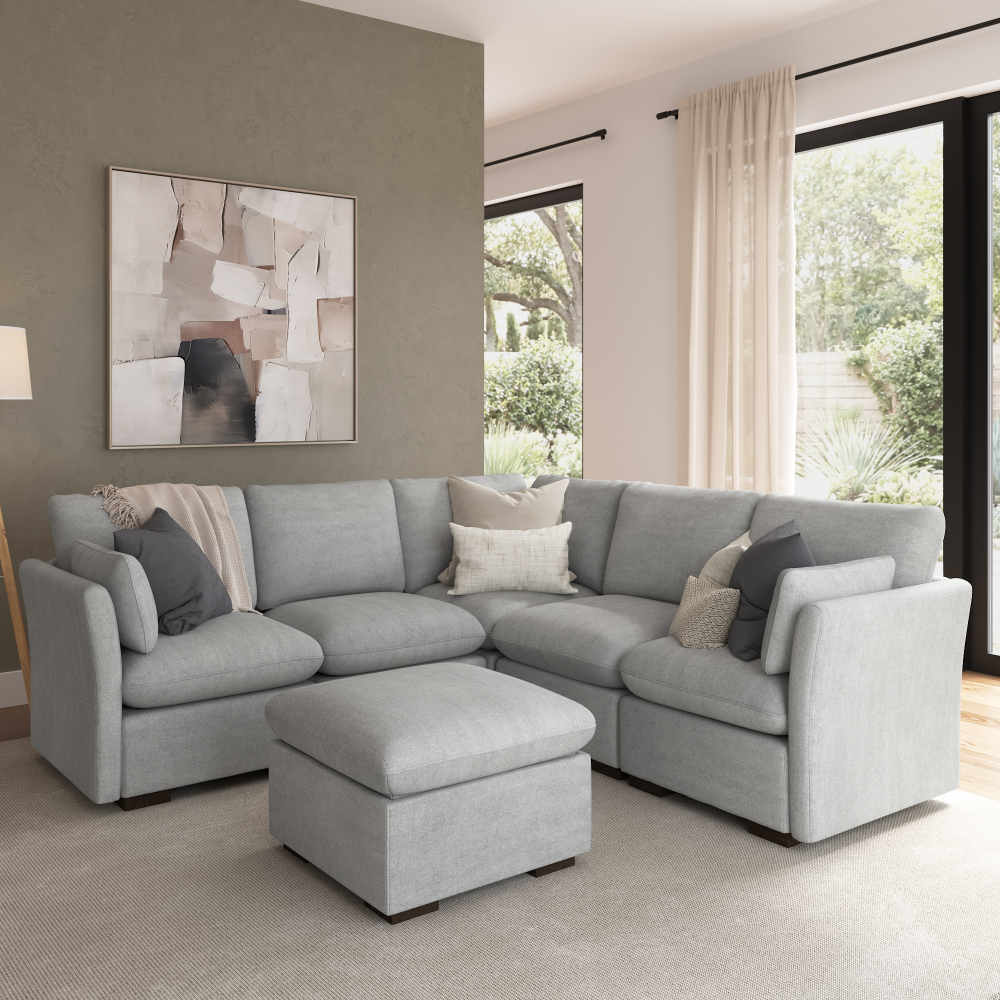 Shop Bush Home Sienna Modular Armless Chair, Image 03, SIK28SDGW-03, #color_dove gray