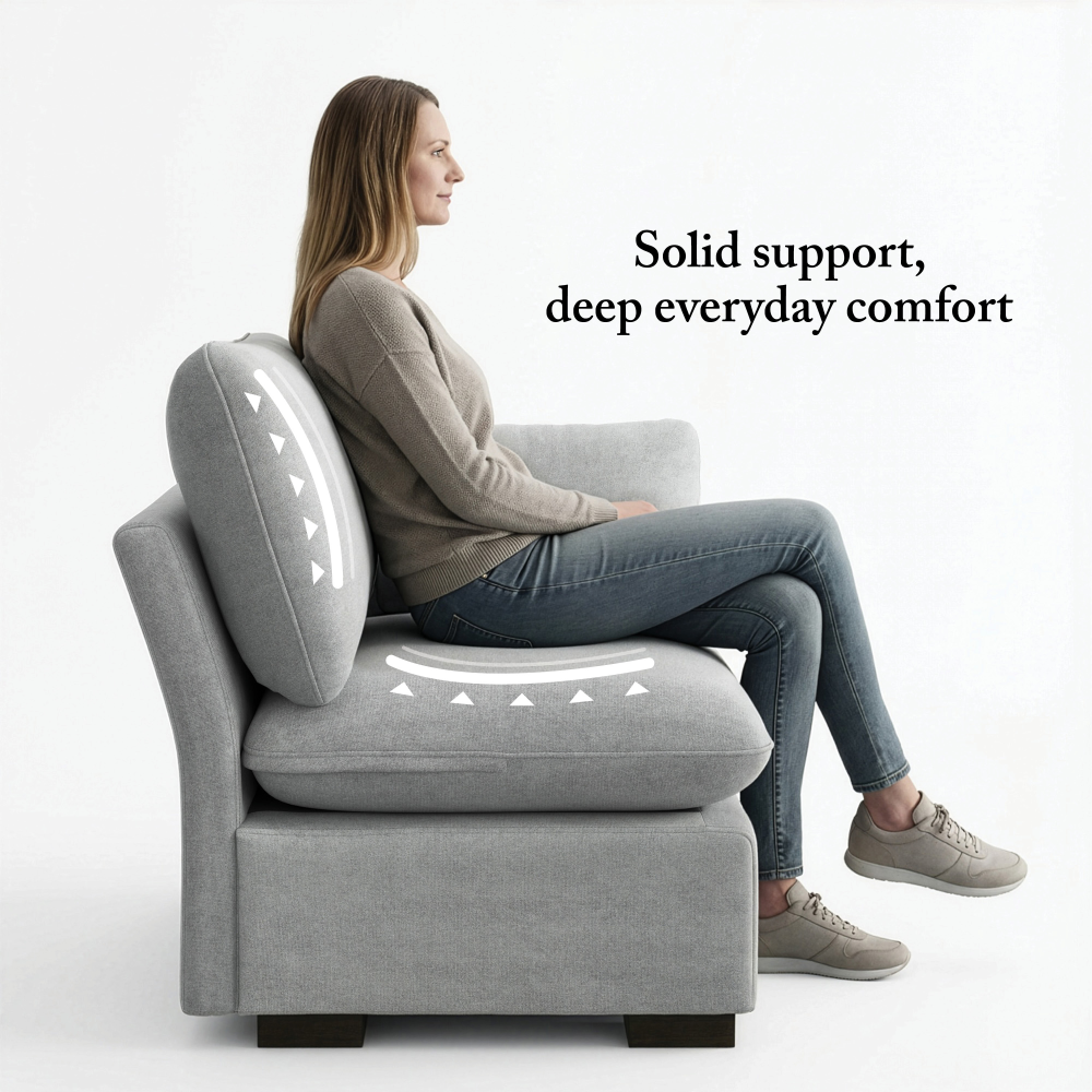 Shop Bush Home Sienna Modular 4-Seater Sectional, Image 04, SNA004DGW, #color_dove gray