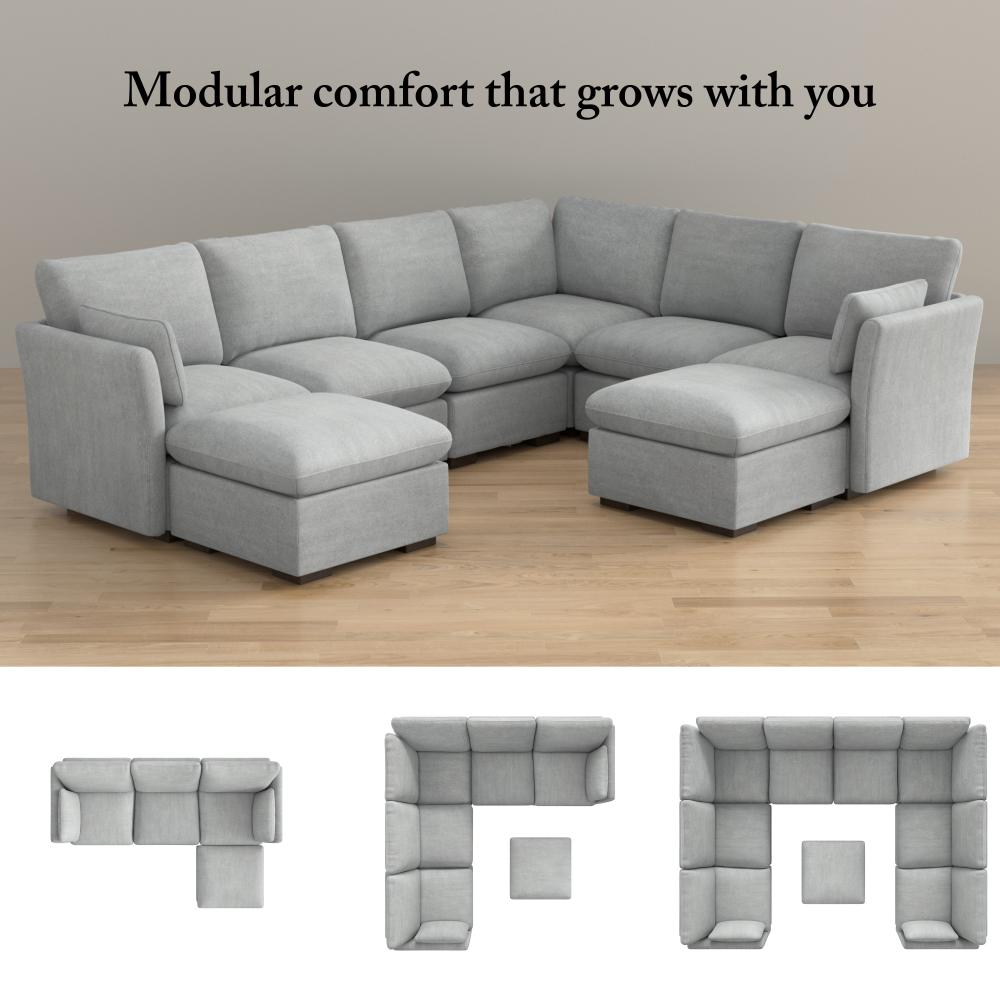 Shop Bush Home Sienna Modular Corner Wedge, Image 07, SIN36SDGW-03, #color_dove gray