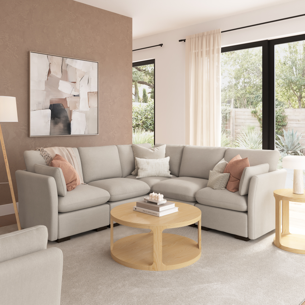 Shop Bush Home Sienna Modular 2-Seater Loveseat, Image 03, SNA002MTW, #color_mist taupe